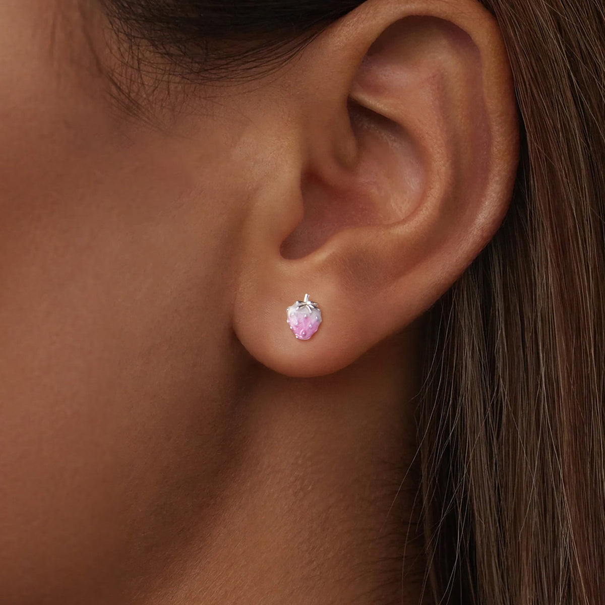 925 Sterling Silver White Gold Plated Enamel Earrings