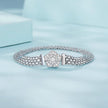 925 Sterling Silver and Platinum Plated 17.0 cm Pavé Setting CZ Bracelet for Women