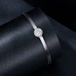 925 Sterling Silver 5.0mm Moissanite Bracelet with White Gold Plating for Women