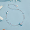 925 Sterling Silver White Gold Plated Bracelet with Enamel Process