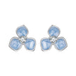 925 Sterling Silver Enamel White Gold Plated CZ Earrings
