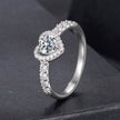 925 Sterling Silver Moissanite 0.5ct Heart Ring for Women Size 6