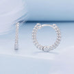 925 Sterling Silver Earrings Size 14*1.5mm Plated Platinum for Women