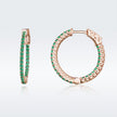 925 Sterling Silver Plated Rose Gold Pavé Setting CZ Earrings