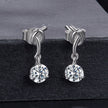 925 Sterling Silver Moissanite 0.50 Carat Earrings for Women
