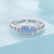 925 Sterling Silver & White Gold Luminous Stone Ring for Women