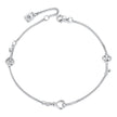 925 Sterling Silver White Gold Plated 21cm Pavé CZ Bracelet for Women