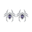 925 Sterling Silver Earrings with Pavé Setting CZ, Size 13*12mm