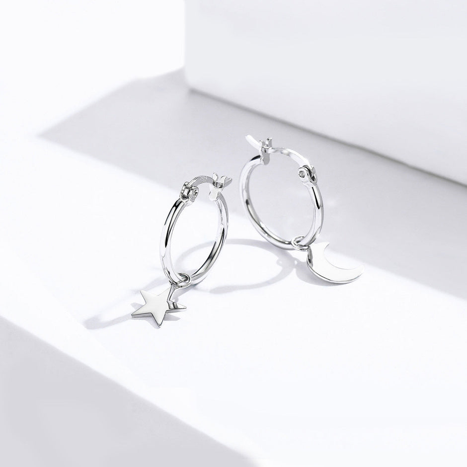 925 Sterling Silver Earrings 2.6x0.7cm for Women