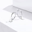 925 Sterling Silver Earrings 2.6x0.7cm for Women