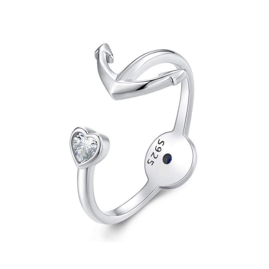 925 Sterling Silver Plated Platinum Ring with Pavé Setting for Men