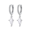 925 Sterling Silver White Gold Plated Earrings with CZ for Women