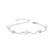 925 Sterling Silver 3mm Moissanite & Shell Pearl Bracelet for Women