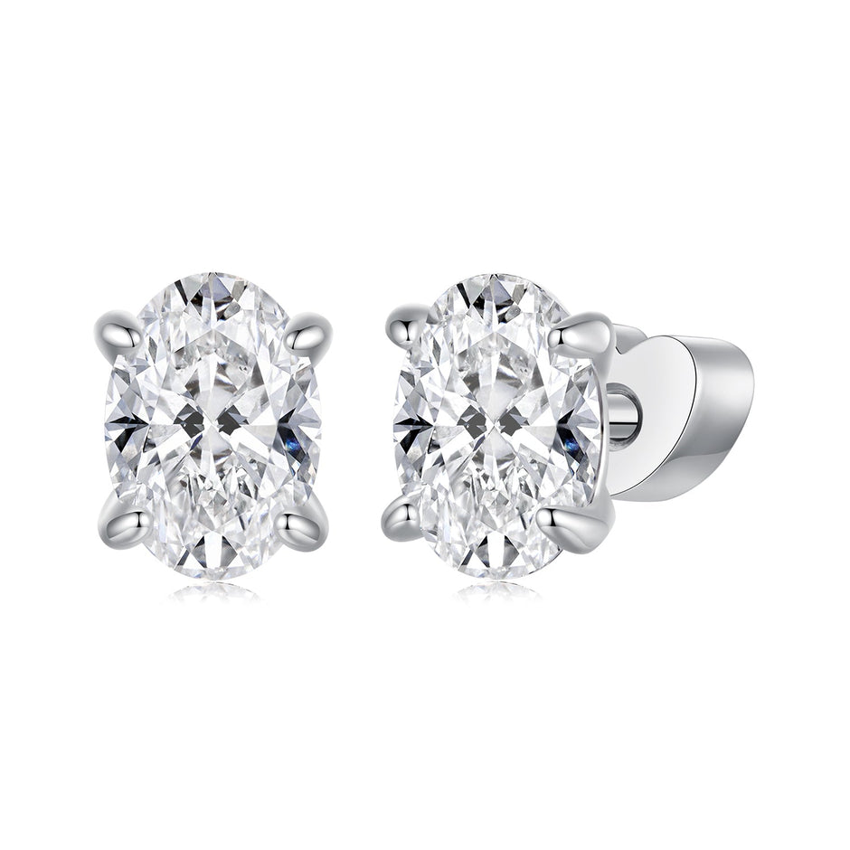 925 Sterling Silver Earrings with Pavé Setting CZ, 0.7*0.5cm, for Women