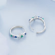 925 Sterling Silver Earrings with Pavé Setting CZ in White Gold for Women