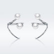 925 Sterling Silver Oxidized Earrings with Shell Pearl for Women