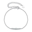 925 Sterling Silver Moissanite Bracelet for Women, Plated White Gold, 15+6cm
