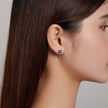 925 Sterling Silver Earrings with Pavé CZ & Platinum Plating for Women