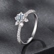925 Sterling Silver Pavé Moissanite Ring with CZ - Size 6