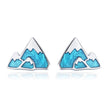 S925 Sterling Silver Earrings 0.7*0.9cm with Plated Platinum and Enamel