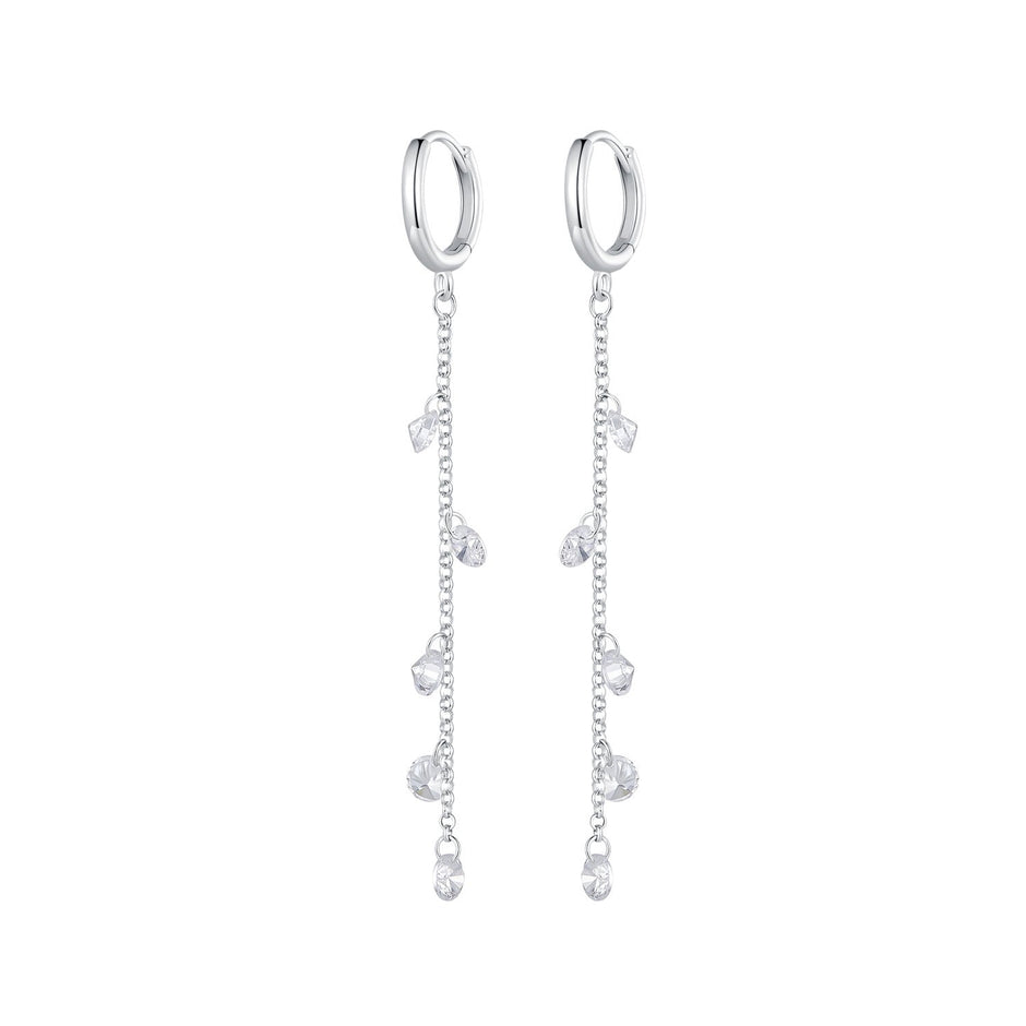 S925 Sterling Silver Pavé Setting CZ Earrings for Women