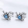 925 Sterling Silver Oxidized CZ Earrings 0.7cm x 1cm for Women