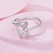 925 Sterling Silver Ring with Pavé Setting CZ, 0.6 cm Width, Style E for Women