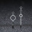 925 Sterling Silver Oxidized Pavé Setting CZ Earrings
