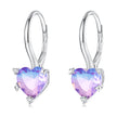 925 Sterling Silver Earrings with Pavé CZ and Plated Platinum Finish