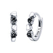 925 Sterling Silver Earrings with Pavé Setting CZ, 1.1*0.3cm