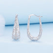 925 Sterling Silver Earrings with Pavé Set CZ, 2.5cm x 0.8cm, for Women