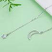 925 Sterling Silver Necklace 47cm with Moon Pendant for Women