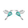 925 Sterling Silver Transparent Glass Earrings with CZ for Women