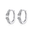 925 Sterling Silver Plated Platinum CZ Pavé Earrings for Women