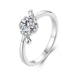 925 Sterling Silver White Gold Plated 0.5ct Moissanite Pavé CZ Size 6 Ring for Women