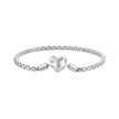 925 Sterling Silver Oxidized Silver Bracelets 17.0 Size with CZ for Women