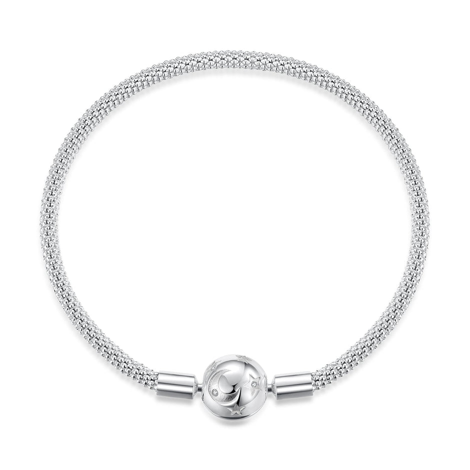 925 Sterling Silver CZ Pavé Setting Bracelet, Size 17.0 for Women