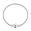 925 Sterling Silver CZ Pavé Setting Bracelet, Size 17.0 for Women
