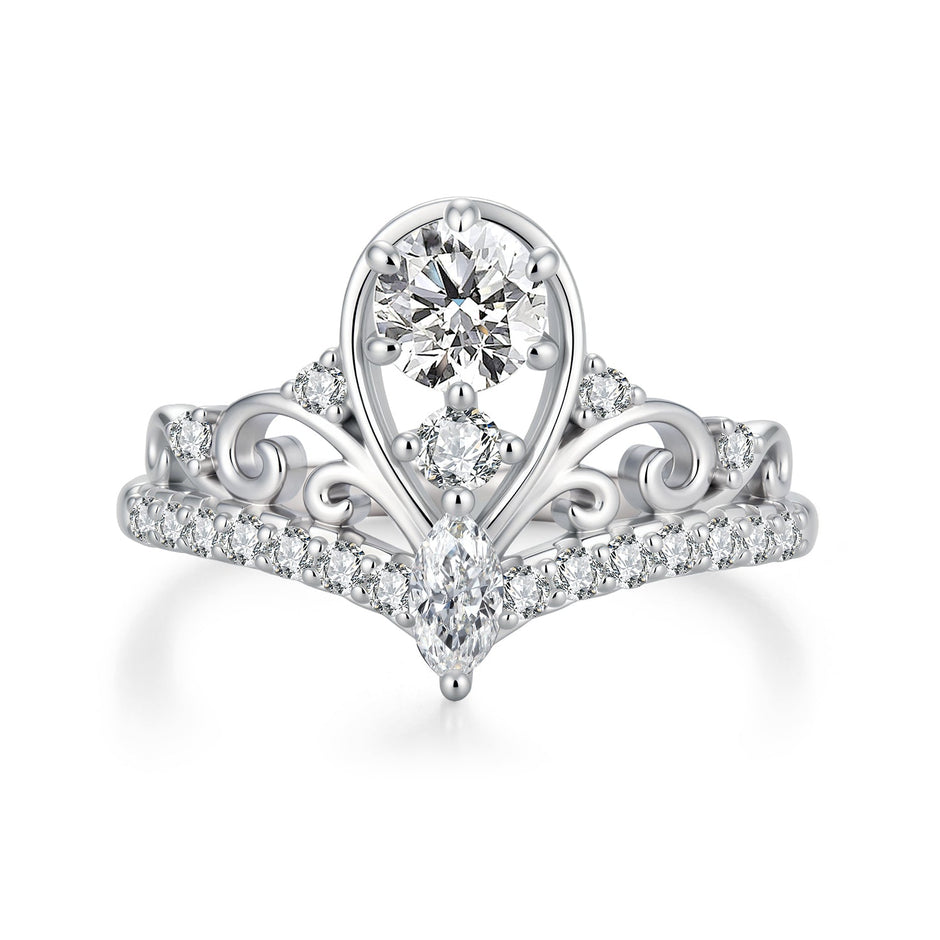925 Sterling Silver 0.5 Carat Moissanite Ring in Size 6 for Women