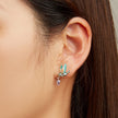 925 Sterling Silver Enamel Pavé Setting CZ Earrings