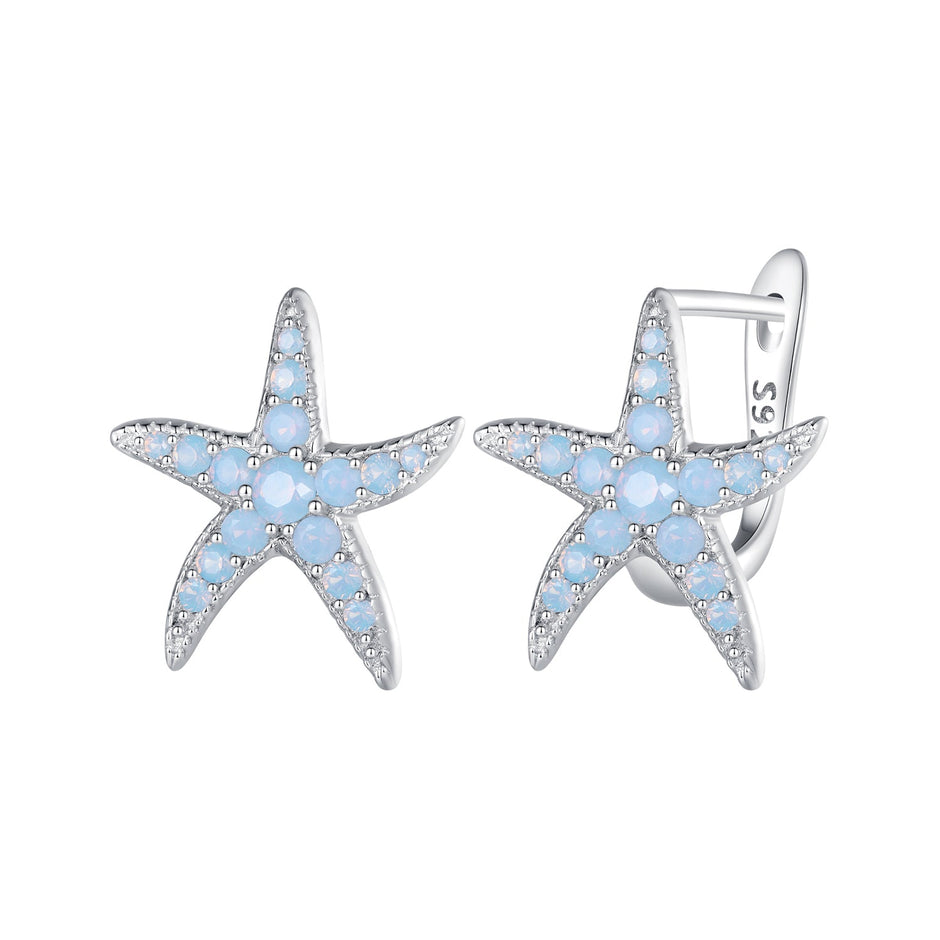 925 Sterling Silver Opal Earrings 15x13mm for Women