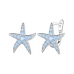 925 Sterling Silver Opal Earrings 15x13mm for Women