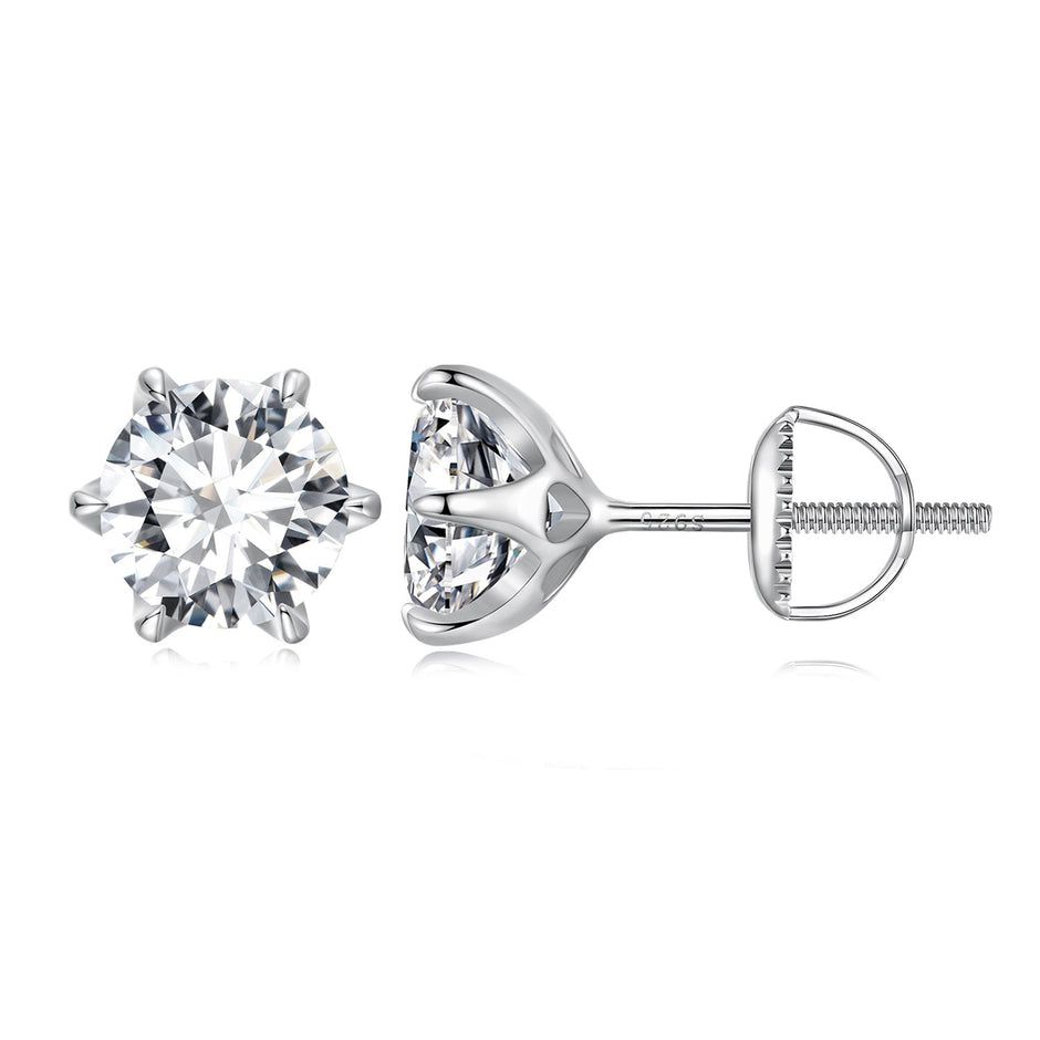 S925 Sterling Silver 2.00 Carat Moissanite Earrings for Women