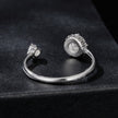 925 Sterling Silver Moissanite 0.5ct & 0.2ct Ring in Size E for Women
