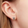 925 Sterling Silver Oxidized Earrings with Pavé CZ for Women