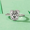 925 Sterling Silver Oxidized Silver Dog Ring for Women