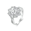 925 Sterling Silver 2 Carat Moissanite Ring in White Gold Plating - Size 8 for Women