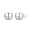 925 Sterling Silver Plated White Gold Earrings - 10mm for Women