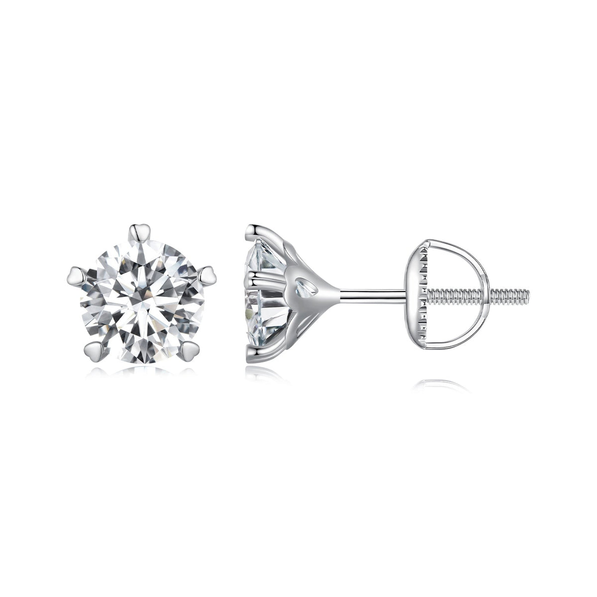 925 Sterling Silver Moissanite 0.50 Carat Earrings 6.0mm for Women