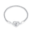 925 Sterling Silver 3.0mm Plated Platinum Bracelet Size 17.0 for Women